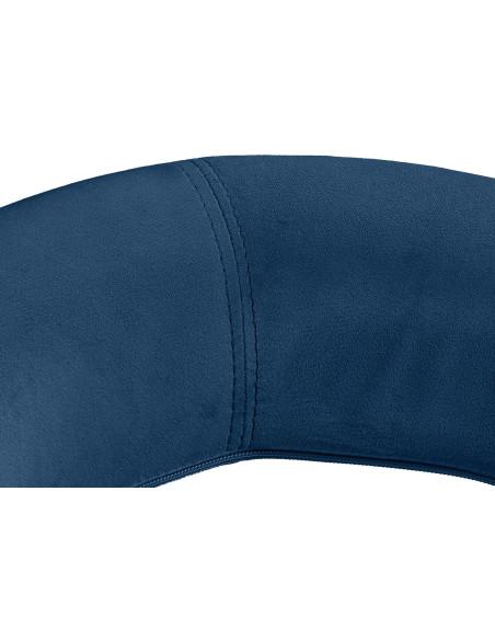 Tabouret de bar réglable moderne rond en Velours Bleu Métal Noir Minden - 2