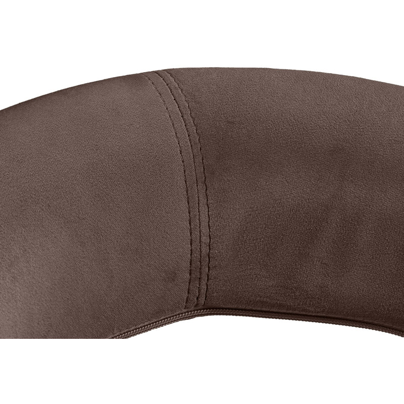 Tabouret de bar réglable moderne rond en Velours Marron Métal Noir Minden - 2