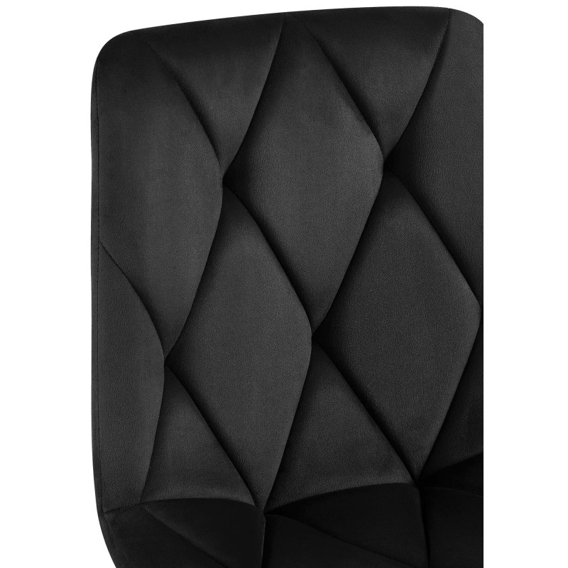 Chaise moderne chic en Velours Noir Capitonné Métal Noir Mat Rovinj - 4