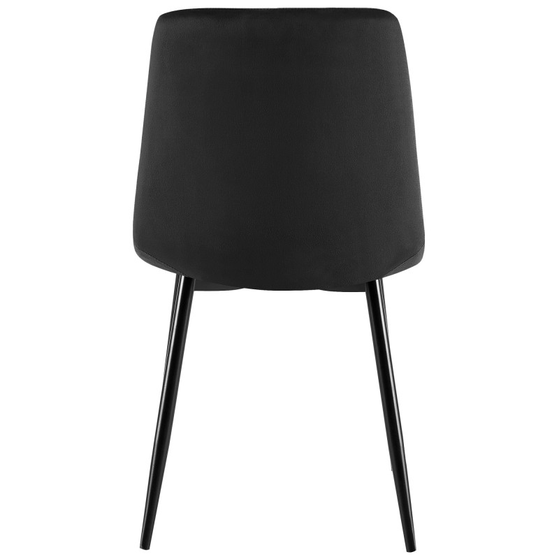 Chaise moderne chic en Velours Noir Capitonné Métal Noir Mat Rovinj - 3