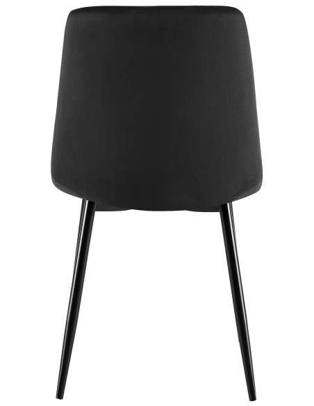 Chaise moderne chic en Velours Noir Capitonné Métal Noir Mat Rovinj - 3
