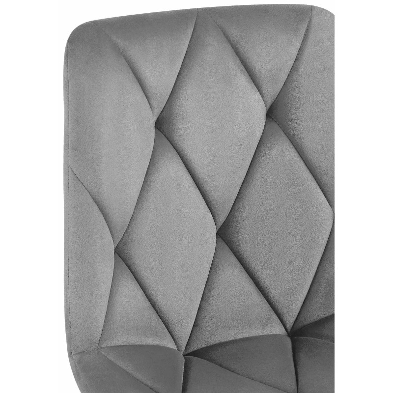 Chaise moderne chic en Velours Gris foncé Capitonné Métal Noir Mat Rovinj - 4