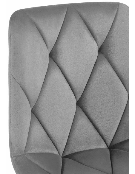 Chaise moderne chic en Velours Gris foncé Capitonné Métal Noir Mat Rovinj - 4