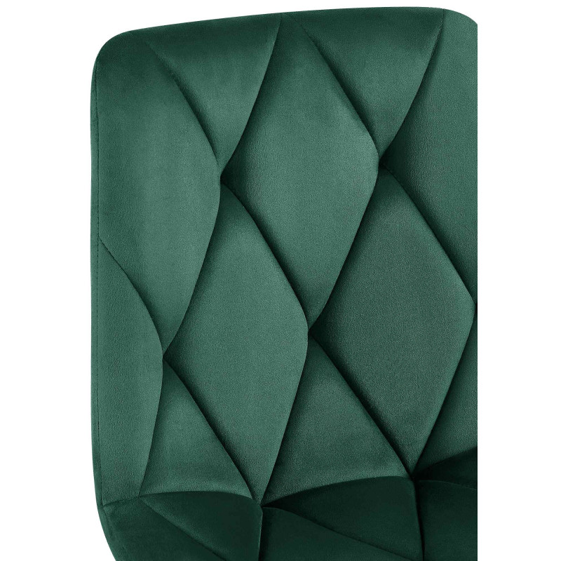 Chaise moderne chic en Velours Vert foncé Capitonné Métal Noir Mat Rovinj - 4