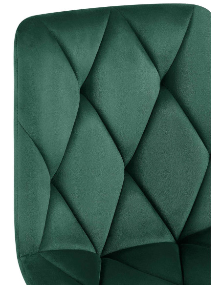 Chaise moderne chic en Velours Vert foncé Capitonné Métal Noir Mat Rovinj - 4