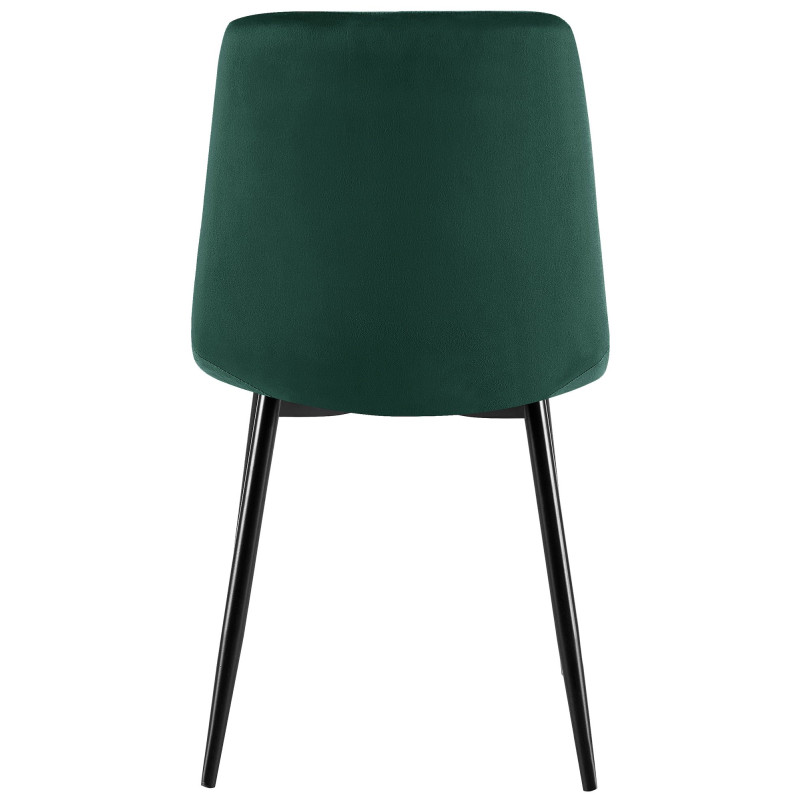 Chaise moderne chic en Velours Vert foncé Capitonné Métal Noir Mat Rovinj - 3