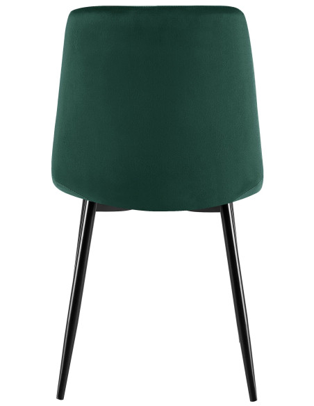 Chaise moderne chic en Velours Vert foncé Capitonné Métal Noir Mat Rovinj - 3