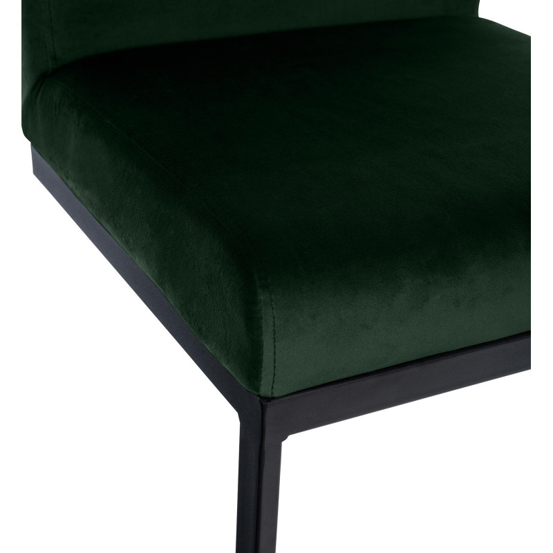Tabouret de bar minimaliste en Velours Vert Métal Noir Xalapa - 2