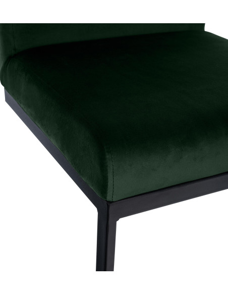 Tabouret de bar minimaliste en Velours Vert Métal Noir Xalapa - 2