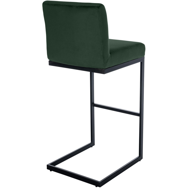 Tabouret de bar minimaliste en Velours Vert Métal Noir Xalapa - 3