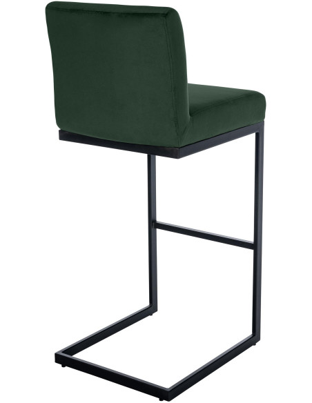 Tabouret de bar minimaliste en Velours Vert Métal Noir Xalapa - 3