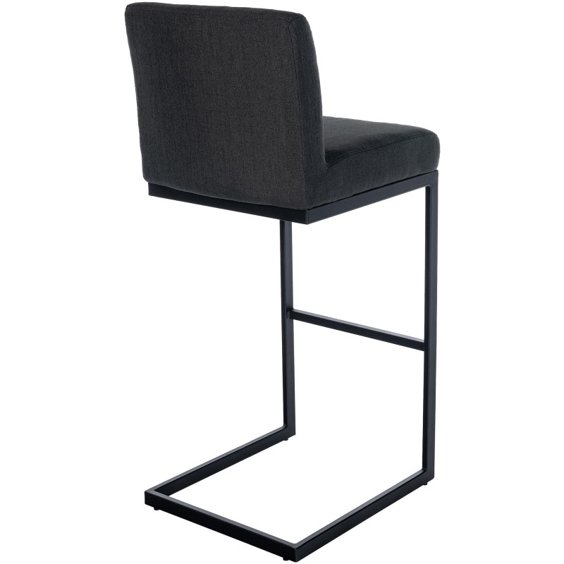 Tabouret de bar minimaliste en Tissu Gris foncé Métal Noir Xalapa - 2