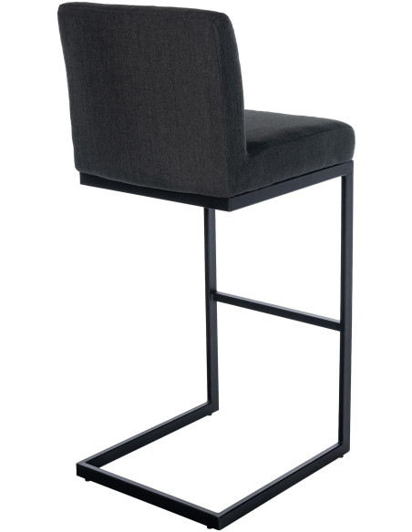 Tabouret de bar minimaliste en Tissu Gris foncé Métal Noir Xalapa - 2