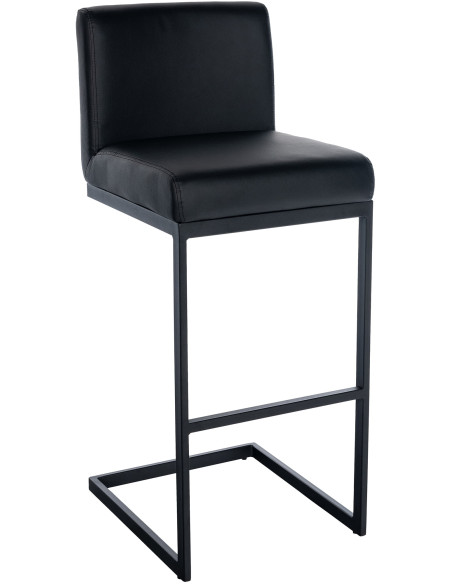 Tabouret de bar minimaliste en Polyuréthane Noir Métal Noir Xalapa - 1