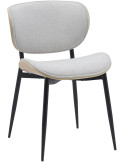 Chaise de salle à manger rembourrée nature et crème en tissu et métal 50 x 54 x 80 cm Algec