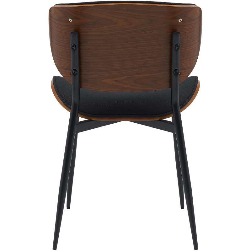 Chaise moderne haut de gamme en Tissu Noir Bois Marron noyer Métal Noir Algec - 3