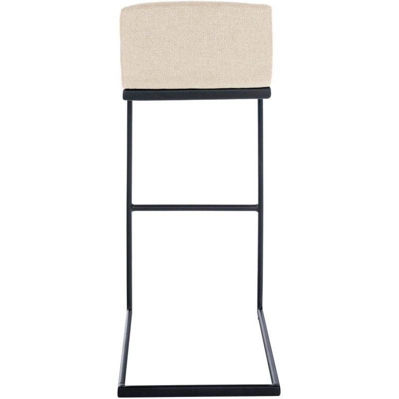 Tabouret de bar minimaliste en Tissu Blanc crème Métal Noir Nador - 3