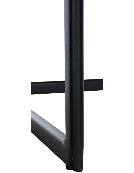 Tabouret de bar minimaliste en Tissu Blanc crème Métal Noir Nador - 5