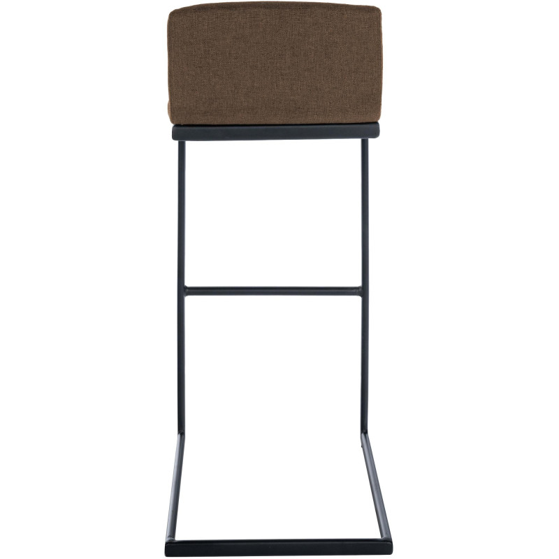 Tabouret de bar minimaliste en Tissu Marron Métal Noir Nador - 3