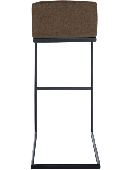 Tabouret de bar minimaliste en Tissu Marron Métal Noir Nador - 3