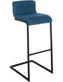 Tabouret de bar minimaliste en Tissu Bleu Métal Noir Nador