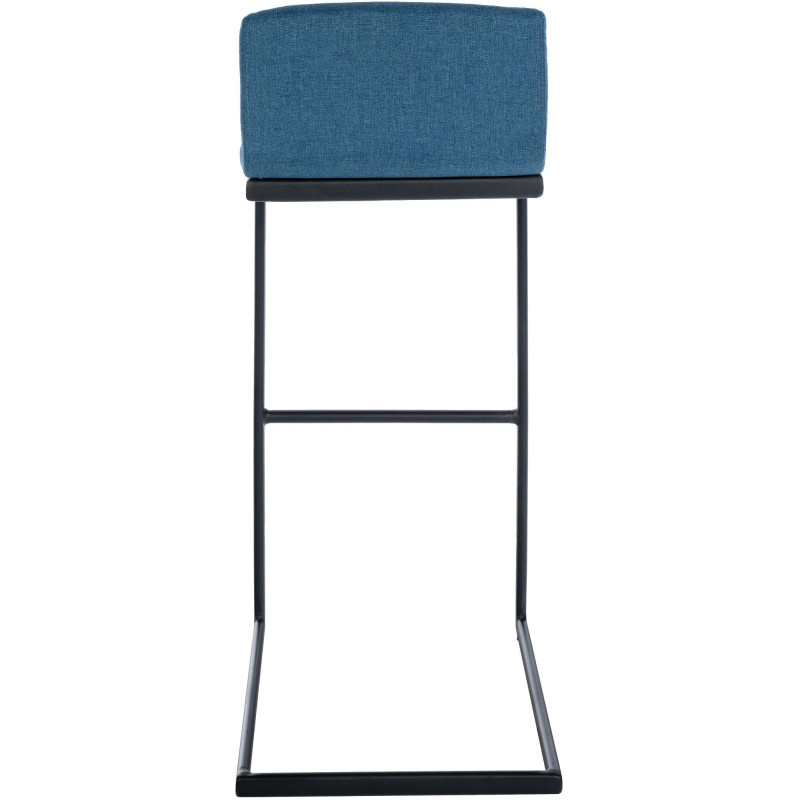 Tabouret de bar minimaliste en Tissu Bleu Métal Noir Nador - 3