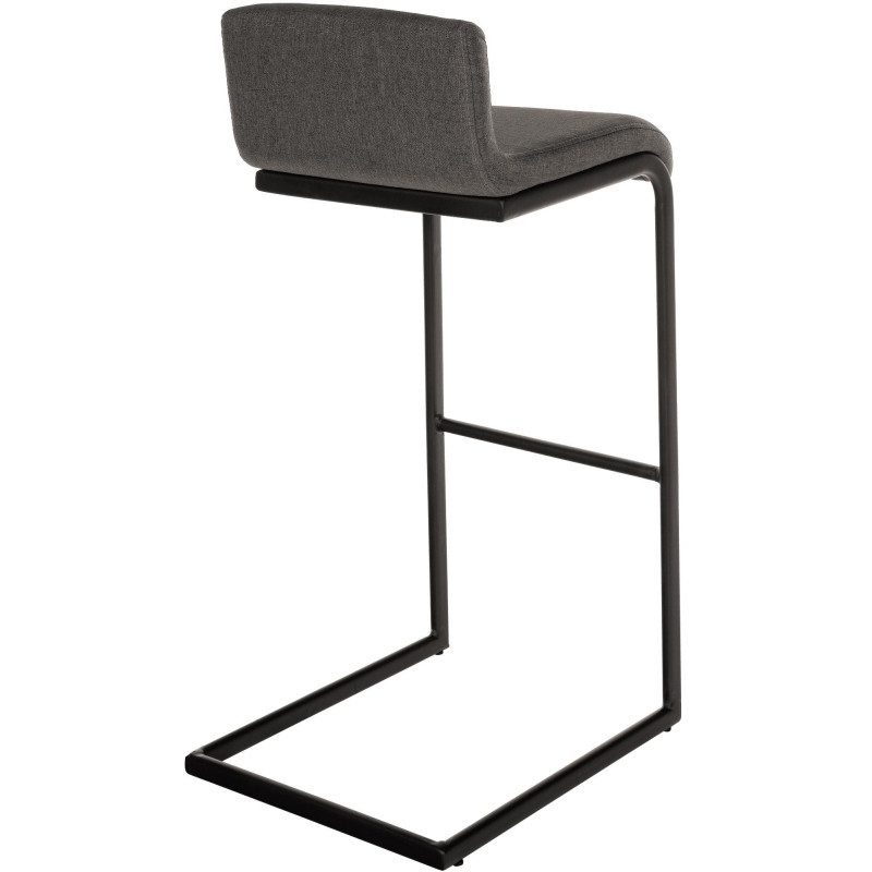 Tabouret de bar minimaliste en Tissu Gris foncé Métal Noir Nador - 2