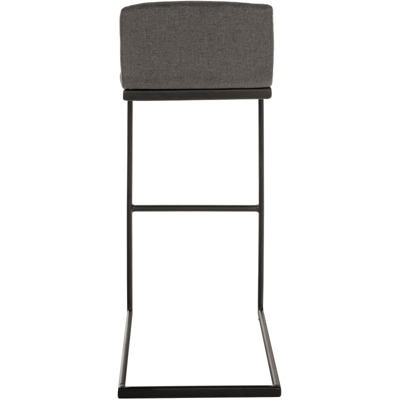 Tabouret de bar minimaliste en Tissu Gris foncé Métal Noir Nador - 3
