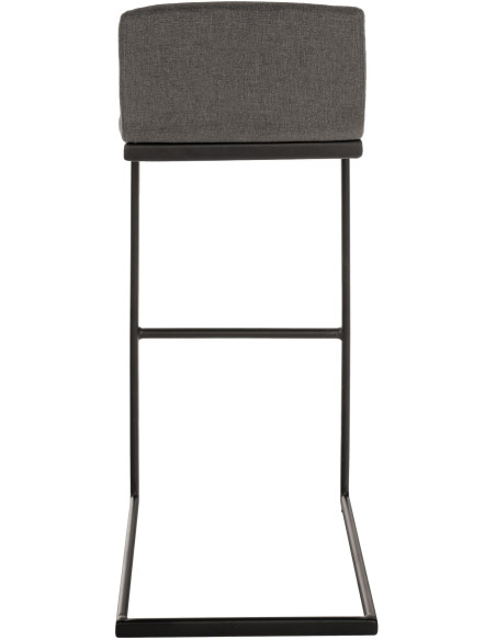 Tabouret de bar minimaliste en Tissu Gris foncé Métal Noir Nador - 3