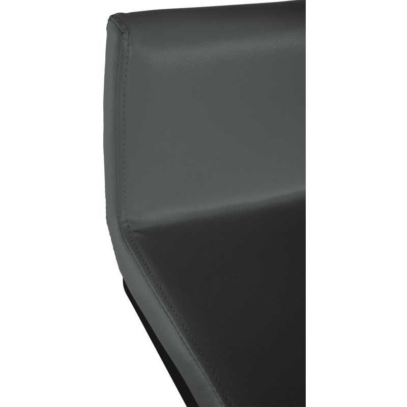 Tabouret de bar minimaliste en Polyuréthane Gris foncé Métal Noir Nador - 4