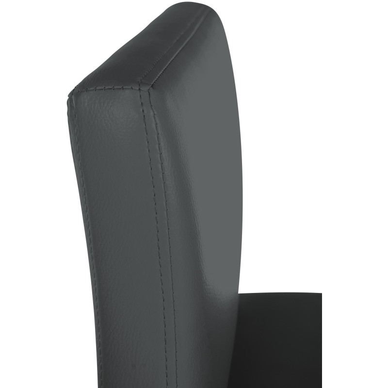 Tabouret de bar minimaliste en Polyuréthane Gris foncé Métal Noir Nador - 5