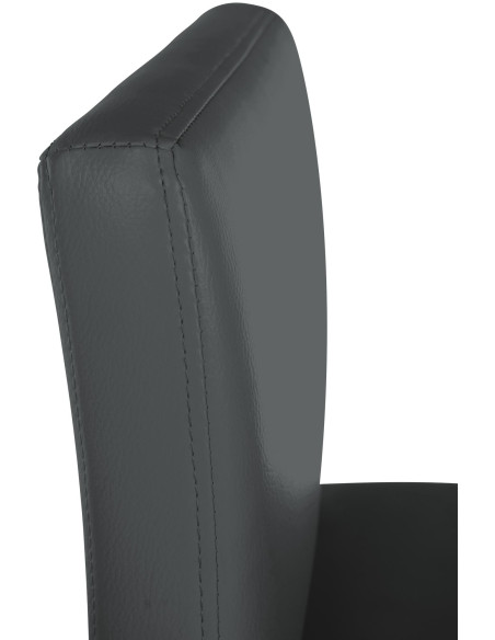 Tabouret de bar minimaliste en Polyuréthane Gris foncé Métal Noir Nador - 5