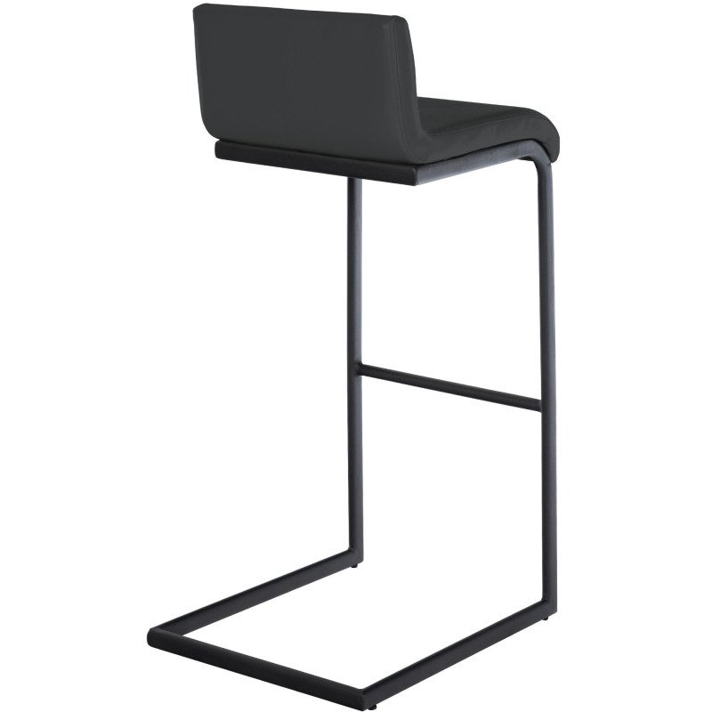 Tabouret de bar minimaliste en Polyuréthane Gris foncé Métal Noir Nador - 2