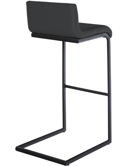 Tabouret de bar minimaliste en Polyuréthane Gris foncé Métal Noir Nador - 2