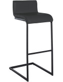 Tabouret de bar minimaliste en Polyuréthane Gris foncé Métal Noir Nador