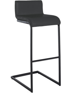 Tabouret de bar minimaliste en Polyuréthane Gris foncé Métal Noir Nador - 1