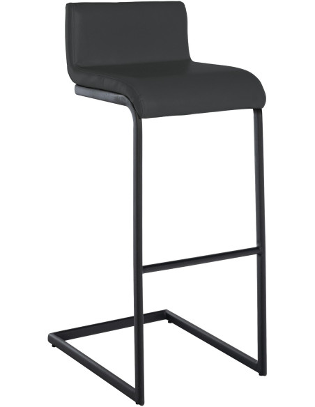 Tabouret de bar minimaliste en Polyuréthane Gris foncé Métal Noir Nador - 1