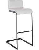 Tabouret de bar minimaliste en Polyuréthane Blanc Métal Noir Nador