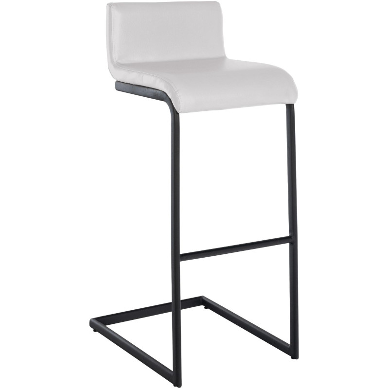 Tabouret de bar minimaliste en Polyuréthane Blanc Métal Noir Nador - 1