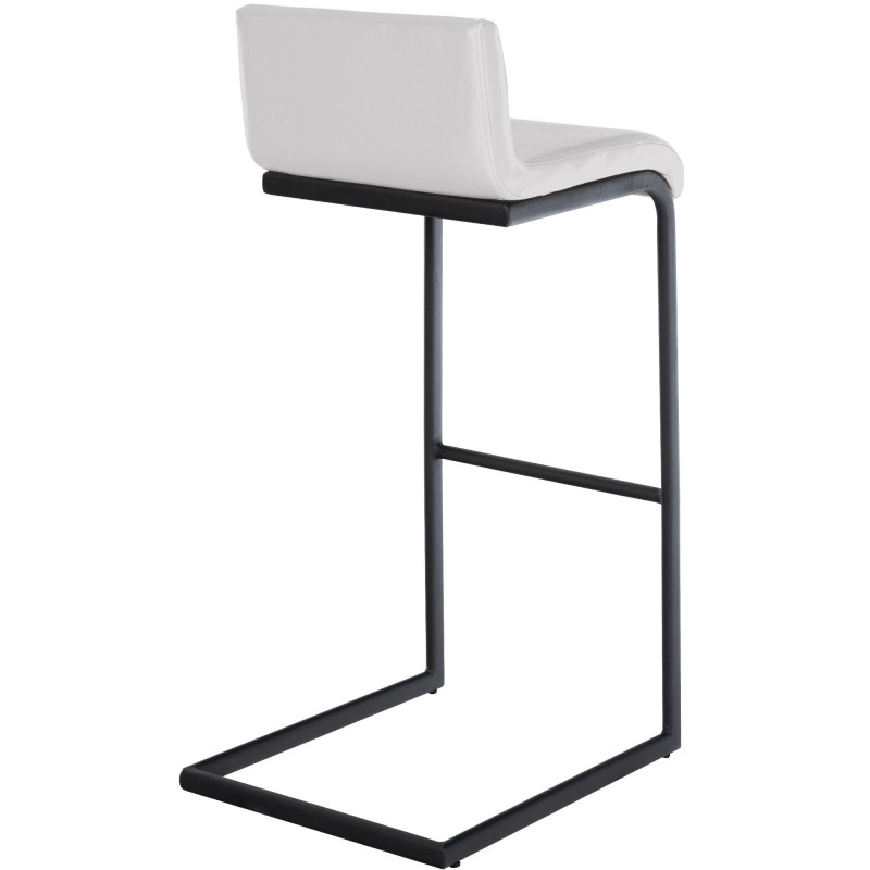 Tabouret de bar minimaliste en Polyuréthane Blanc Métal Noir Nador - 5
