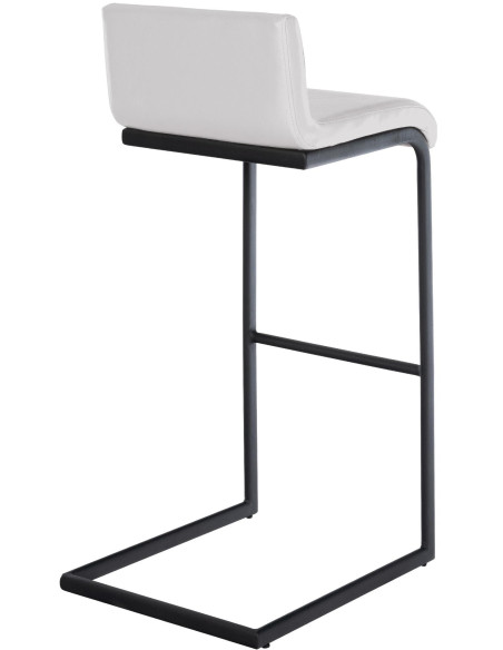 Tabouret de bar minimaliste en Polyuréthane Blanc Métal Noir Nador - 5