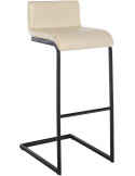 Tabouret de bar minimaliste en Polyuréthane Blanc crème Métal Noir Nador