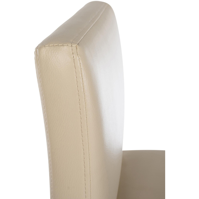 Tabouret de bar minimaliste en Polyuréthane Blanc crème Métal Noir Nador - 2