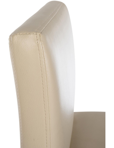 Tabouret de bar minimaliste en Polyuréthane Blanc crème Métal Noir Nador - 2