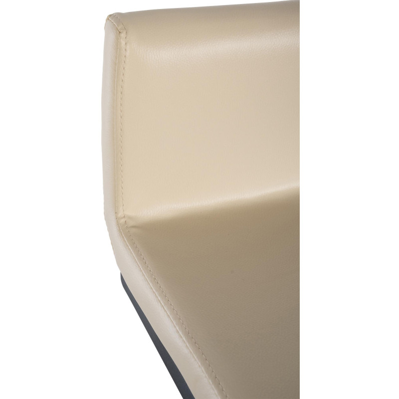 Tabouret de bar minimaliste en Polyuréthane Blanc crème Métal Noir Nador - 3