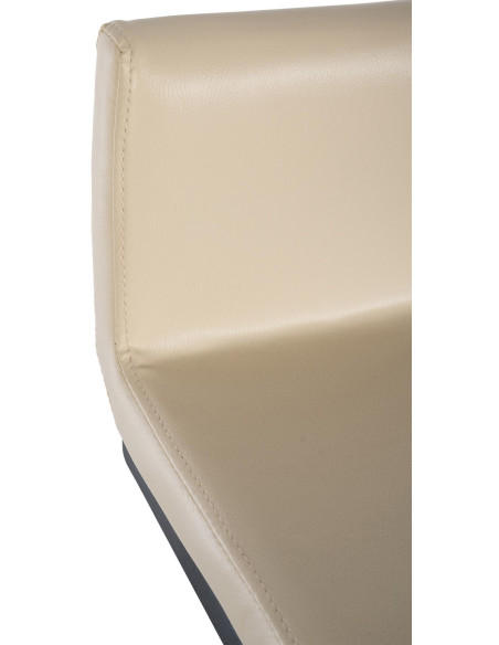 Tabouret de bar minimaliste en Polyuréthane Blanc crème Métal Noir Nador - 3