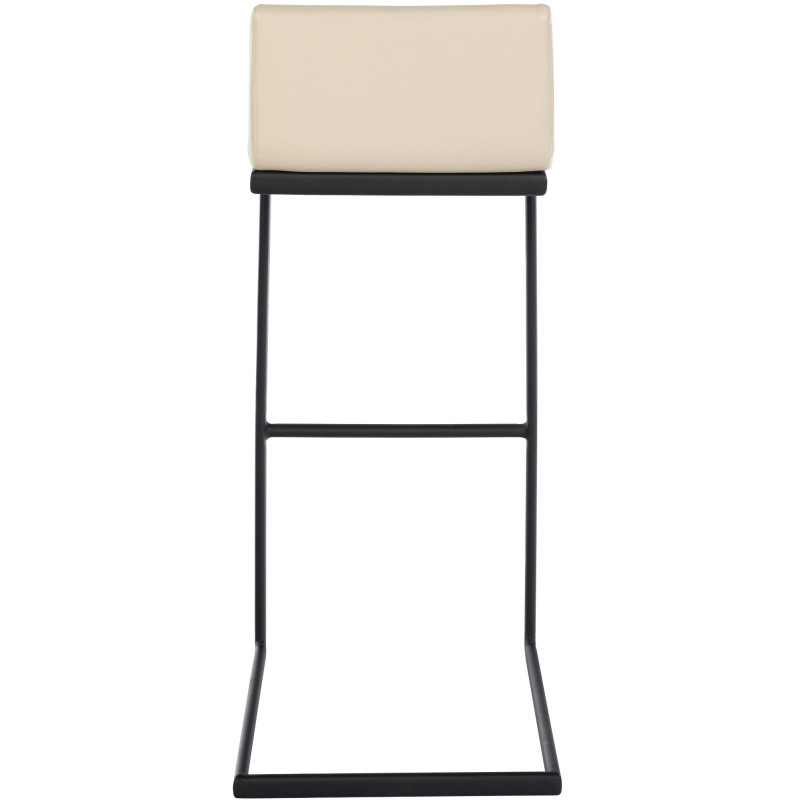 Tabouret de bar minimaliste en Polyuréthane Blanc crème Métal Noir Nador - 5