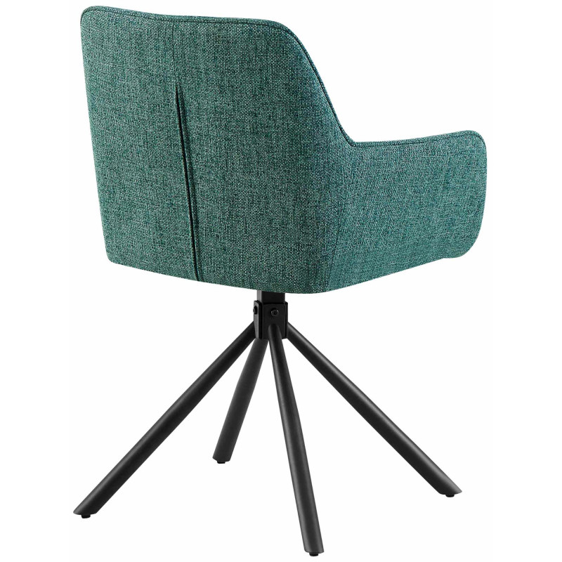 Fauteuil de table pivotant moderne en Tissu Vert foncé Métal Noir Mat Warem - 2