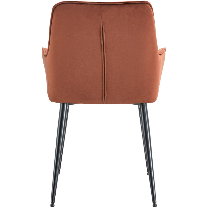 Fauteuil de table capitonné moderne en Velours Marron Métal Noir Wexford - 5