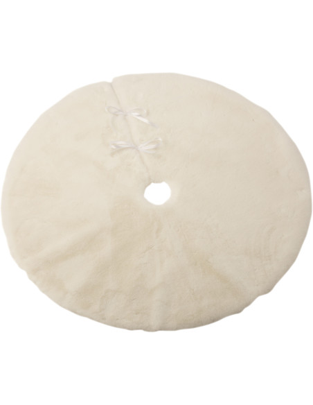 Cache pied jupe de sapin rond 90 cm en Velours Blanc Zylria